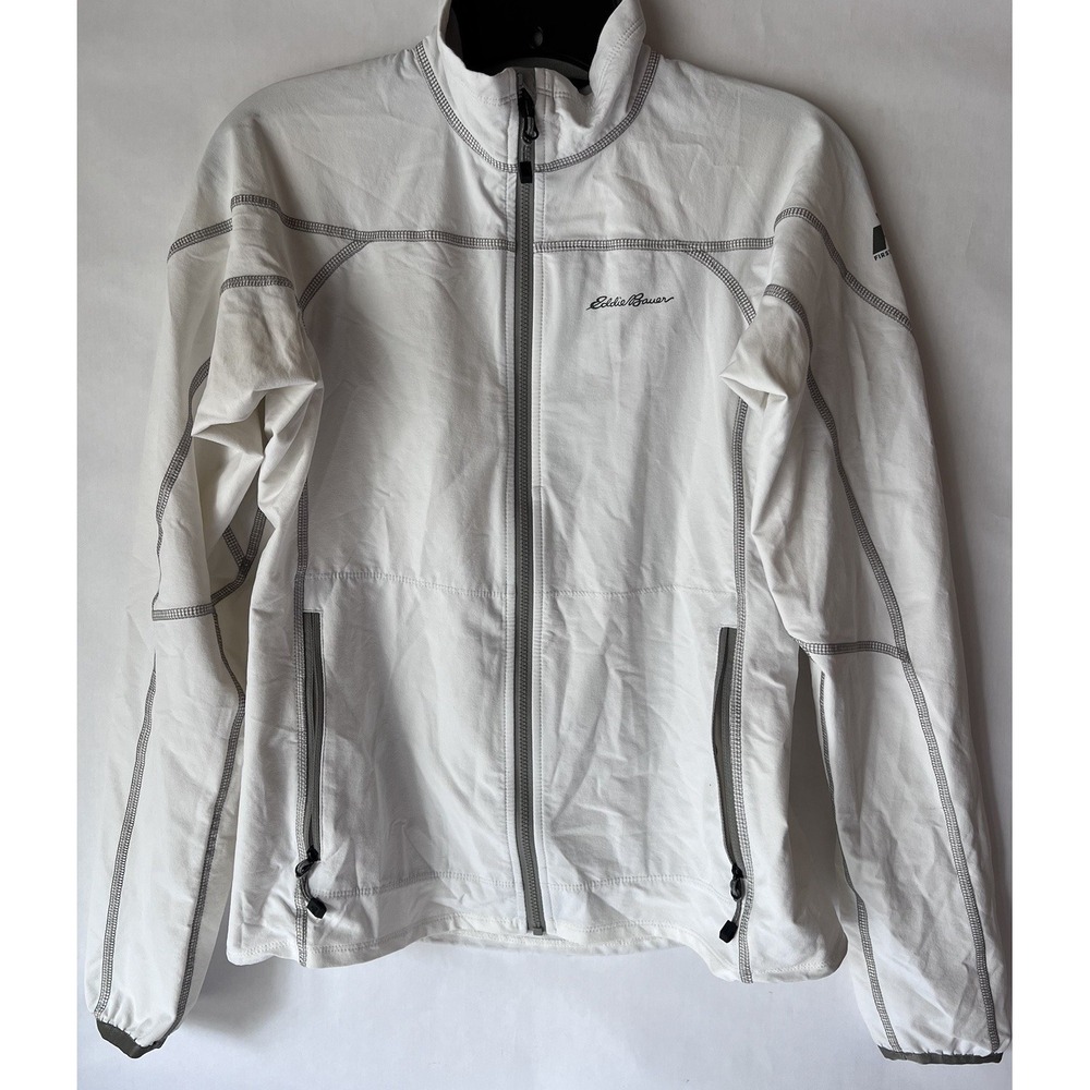 Eddie Bauer Ascend White Zip Up Active Soft-Shell Jacket Woman's Size XS